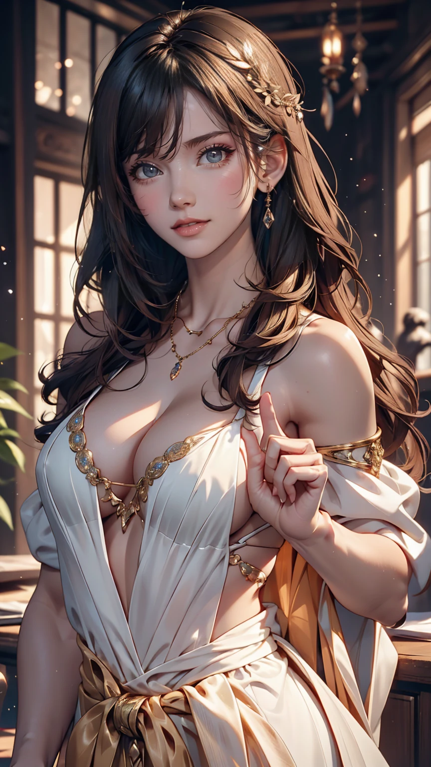 Highest quality, masterpiece, expensive_resolution, One girl, hair ornaments, necklace, jewelry, Beautiful Face, On the body, Tyndall effect, photograph リアル, Dark studio, Rim Light, Two-tone lighting, (expensive detailed skin:1.2), 8K Ultra HD, Digital SLR, Soft lighting, expensive quality, Volumetric lighting, Frank, photograph, expensive resolutionolution, 4K, 8k, Bokeh, Medium chest, Open fingers,