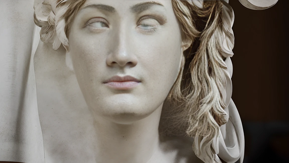 a greek statue with aesthetic design looking at cellphone, detailed neoclassical sculpture, realistic, intricate details, beautiful marble sculpture, high quality, hyper realistic, photorealistic, dramatic lighting, moody atmosphere, cinematic, intricate textures, elegant, refined, exquisite craftsmanship, ornate, masterpiece, museum quality