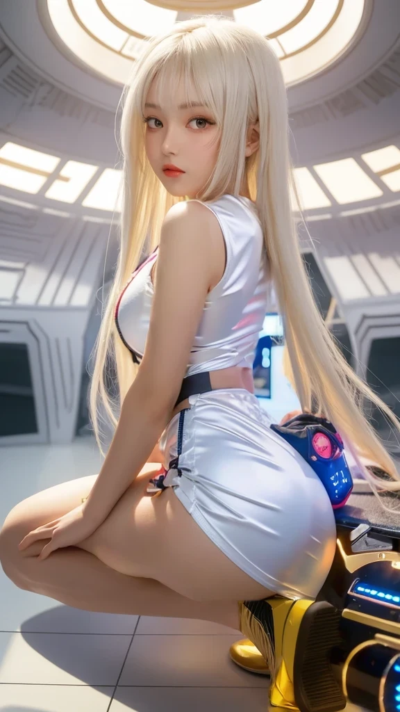 A sexy skirt-type space suit、Spaceship