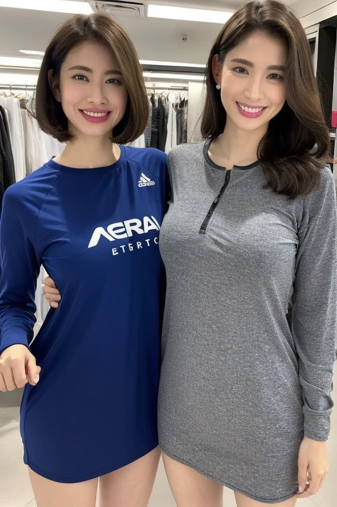 Papel de parede CG Unity 8k altamente detalhado, da mais alta qualidade, Super detalhado, mesa, realista, fotografiarealista, Mulher bonita altamente detalhada, 36 anos,(Bery cabelo curto)、(((seios grandes)))、Decote , (ficar suado) ,  Olhos redondos,  ((You can see the shape of the nipple through clothes))、realista female hands、visualizador,  corar, Sorriso, ((Mulher alta e bonita))、parted lips, corpo inteiro fotografado ,  regata ,  Calcinha lasciva ,((Durante o treinamento muscular))、 agachamento, ((Roupas esportivas finas))、Academia de Esportes、erect through、Muchimuchi