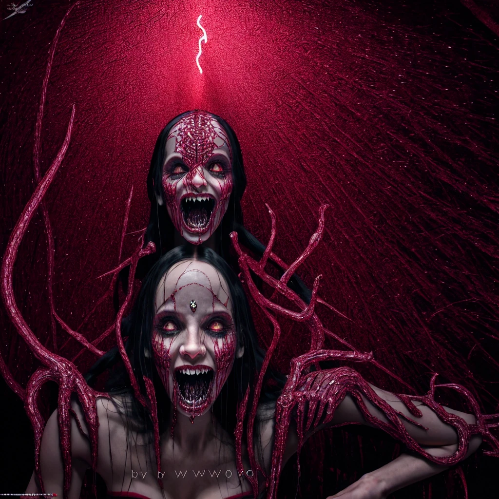Woman with 8 arms