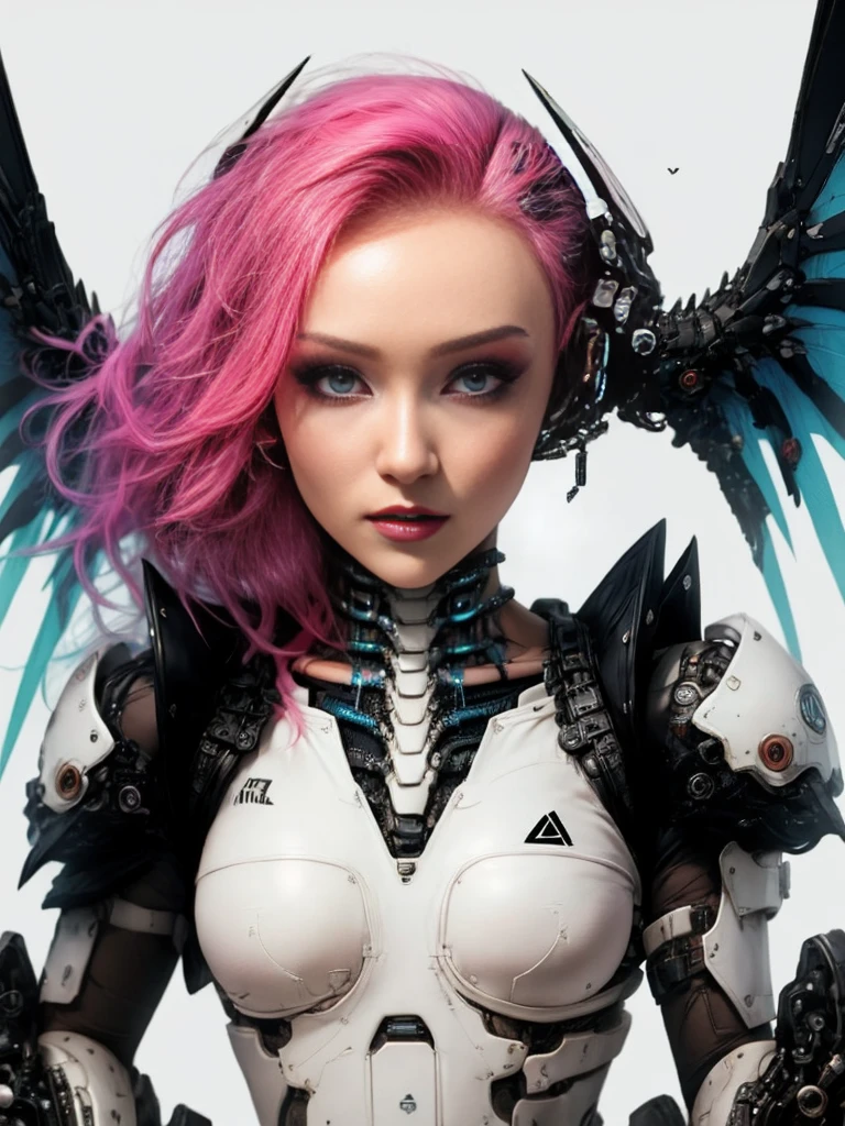 a cute 18-year-old cyberpunk girl, detailed eyes, detailed lips, extremely detailed face, long eyelashes, beautiful detailed facial features, fancy makeup, shapeless punk hair, punk fashion, mecha armor, pink hair, red hair, purple hair, multicolor hair, tattoos, cyberpunk city streets background, backlight effect, depth of field, slightly blurry background, best quality, 8k, 32k, masterpiece, photorealistic:1.4
