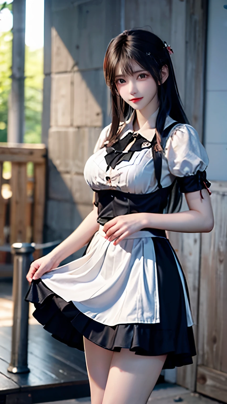 (Very delicate and beautiful:1.2)super model,,Big Breasts,Beautiful breasts,voluptuous,【bike shorts】,,【3girls】,,Highest quality, High resolution, 8K,Kick in a hurry,Maid clothes,mini skirt