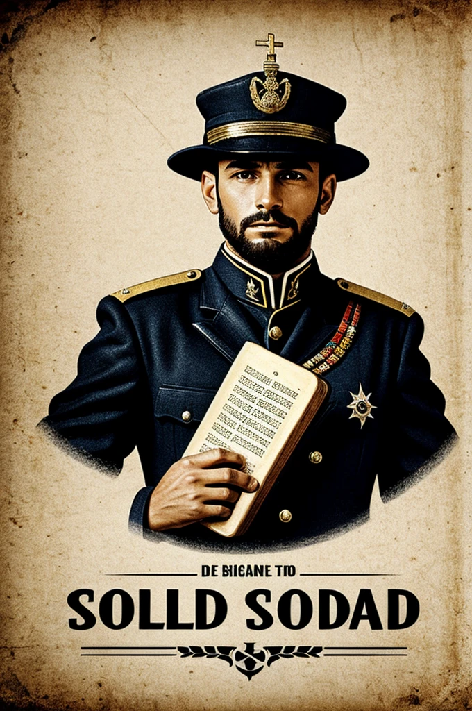 Logo de soldado con una biblia