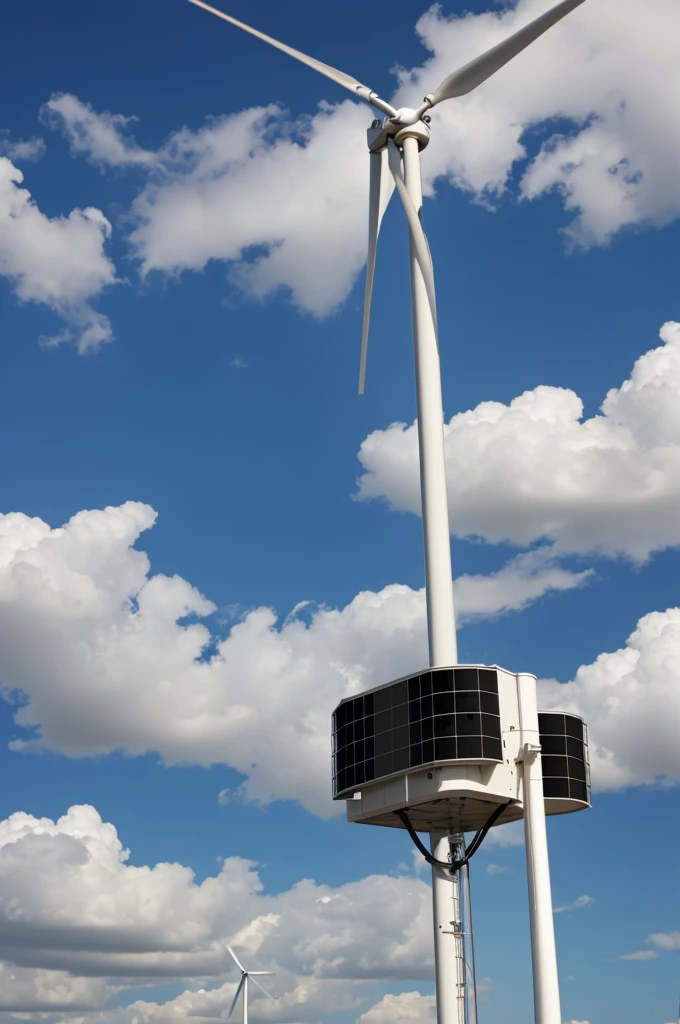 A wind generator at a different height than the device