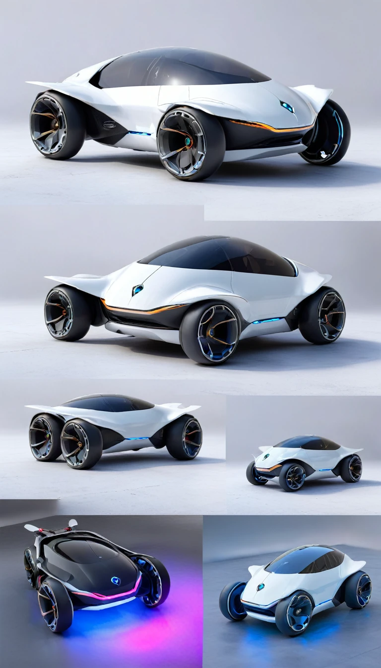a futuristic concept art of a drone car 