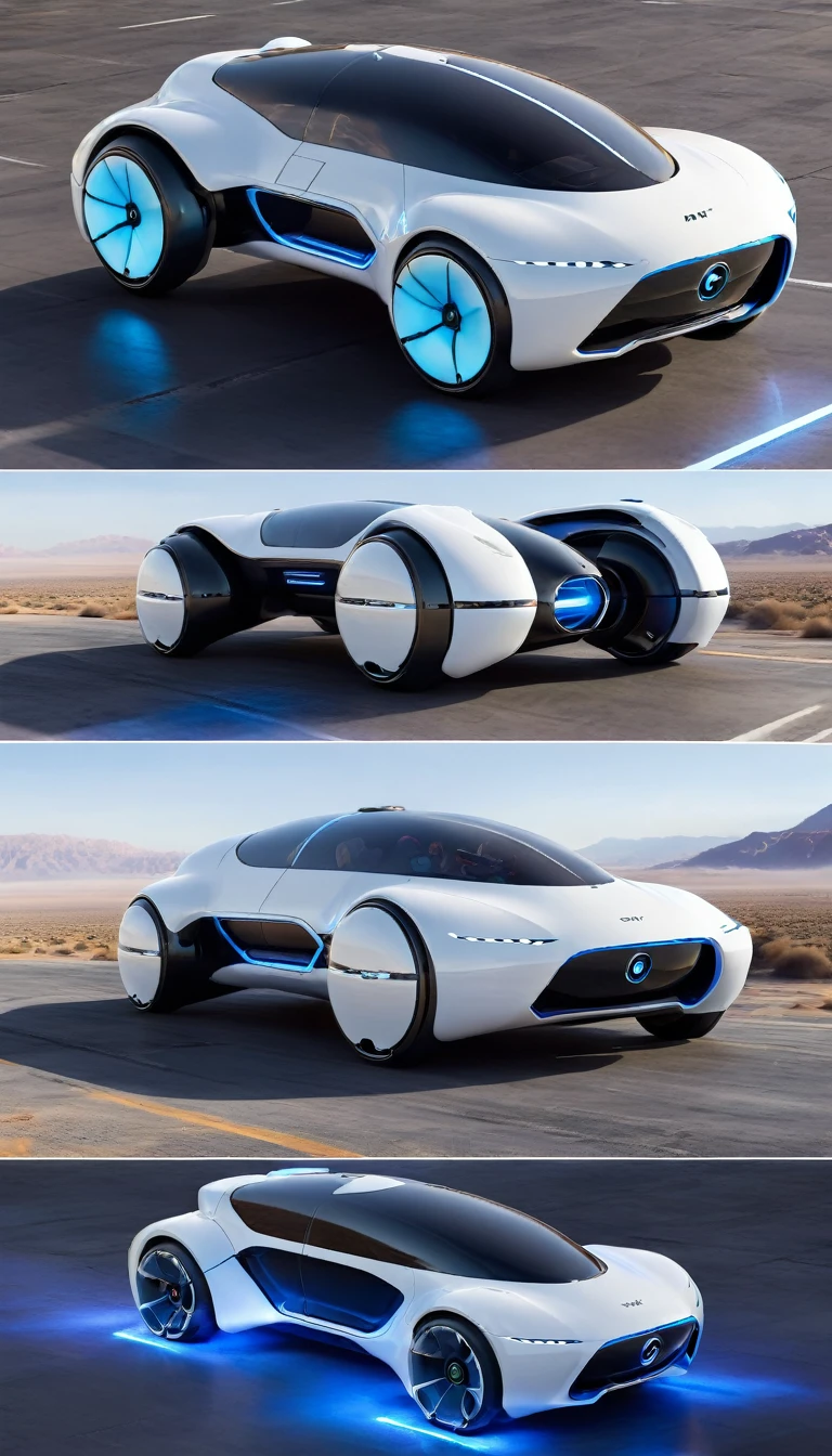 a futuristic concept art of a drone car 