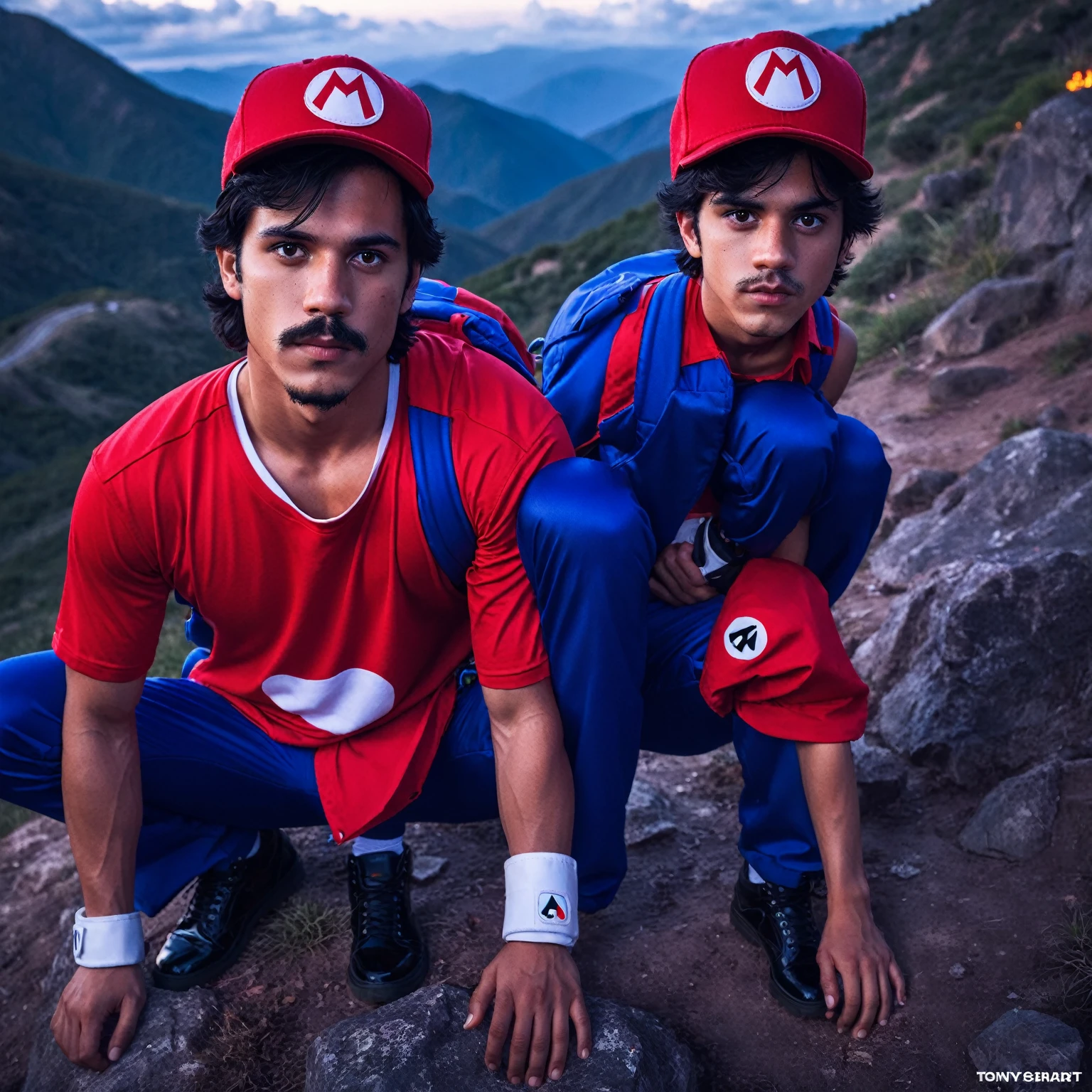 cinematic photo Portrait of ((ohwx man)) as super Mario, red hat, fantasy, highly detailed, digital painting, artstation, concept art, sharp focus, illustration, art by Tony Sart and artgerm and randy vargas . 35mm photograph, film, bokeh, professional, 4k, highly detailed