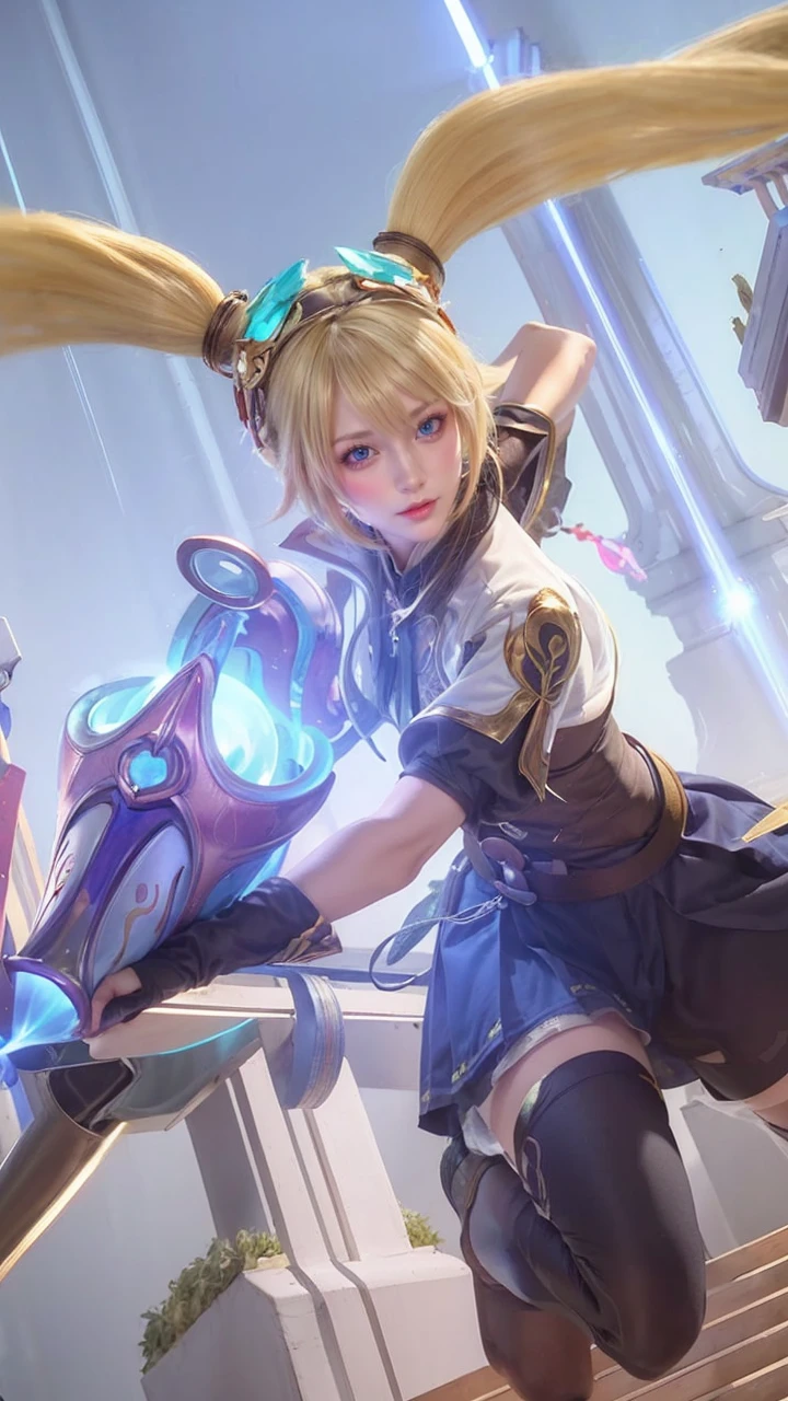 "(Best quality, 4K, high resolution, Masterpiece:1.2), Ultra-detailed, (Realistic, Photorealistic, photo-realistic:1.37), Vibrant red and blue eyes, Strong gaze, Mesmerizing eye contact, Fire-red iris, Deep blue pupils, Vivid colors, Portrait, Fantasy art, Magical red light, Ethereal beauty, pink color palettes, Heterochromia is described in particular detail, Long yellow hair
