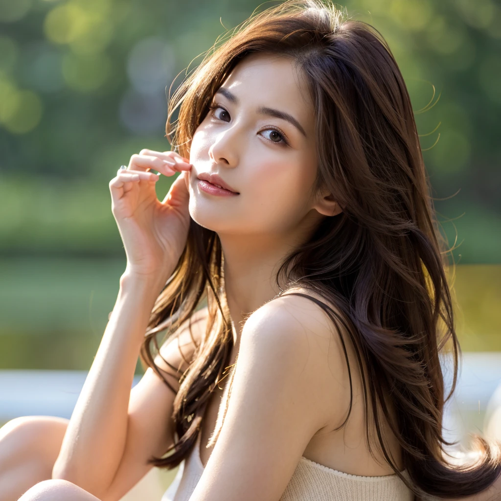 Beautiful mature woman with wavy long hair, Sexy beauty, Ultra-high resolution,(Realistic:1.4), ((Highest quality)), ((masterpiece)), (be familiar with),