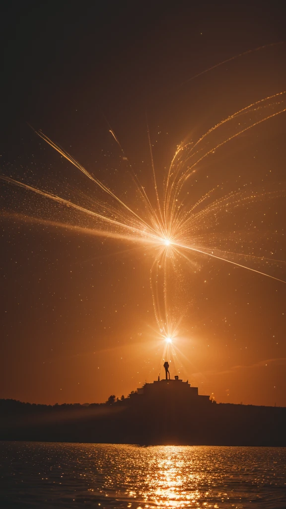 Surrealism, Social realism, modern, Futurism, Romanticism, Tonalism, cinematic lighting, sparkle, glowing light, reflection light, backlighting, blending, Fujicolor, film grain, wide shot, lens flare, caustics, f/1.2, UHD, masterpiece, super detail, high details, high quality, highres, best quality，Summer Dream，fruit，Dreamy lighting，The scattered water drops float in the air and sparkle in the sun