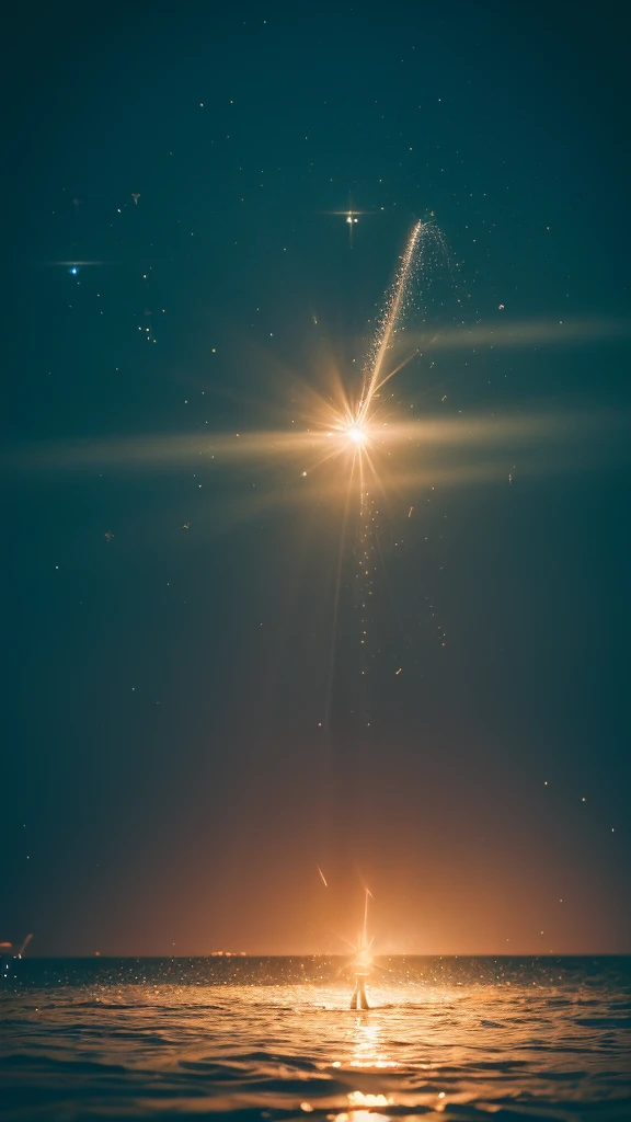 Surrealism, Social realism, modern, Futurism, Romanticism, Tonalism, cinematic lighting, sparkle, glowing light, reflection light, backlighting, blending, Fujicolor, film grain, wide shot, lens flare, caustics, f/1.2, UHD, masterpiece, super detail, high details, high quality, highres, best quality, anatomically correct，Summer Dream，Dreamy lighting，The scattered water drops float in the air and sparkle in the sun