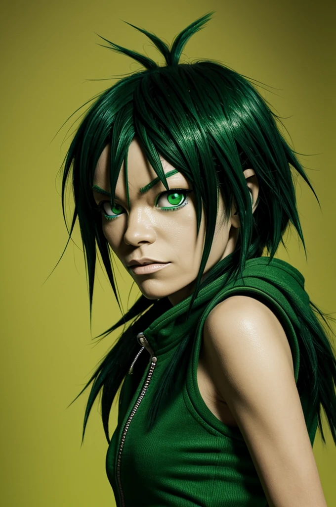 noodle de gorillaz con ojos verdes
