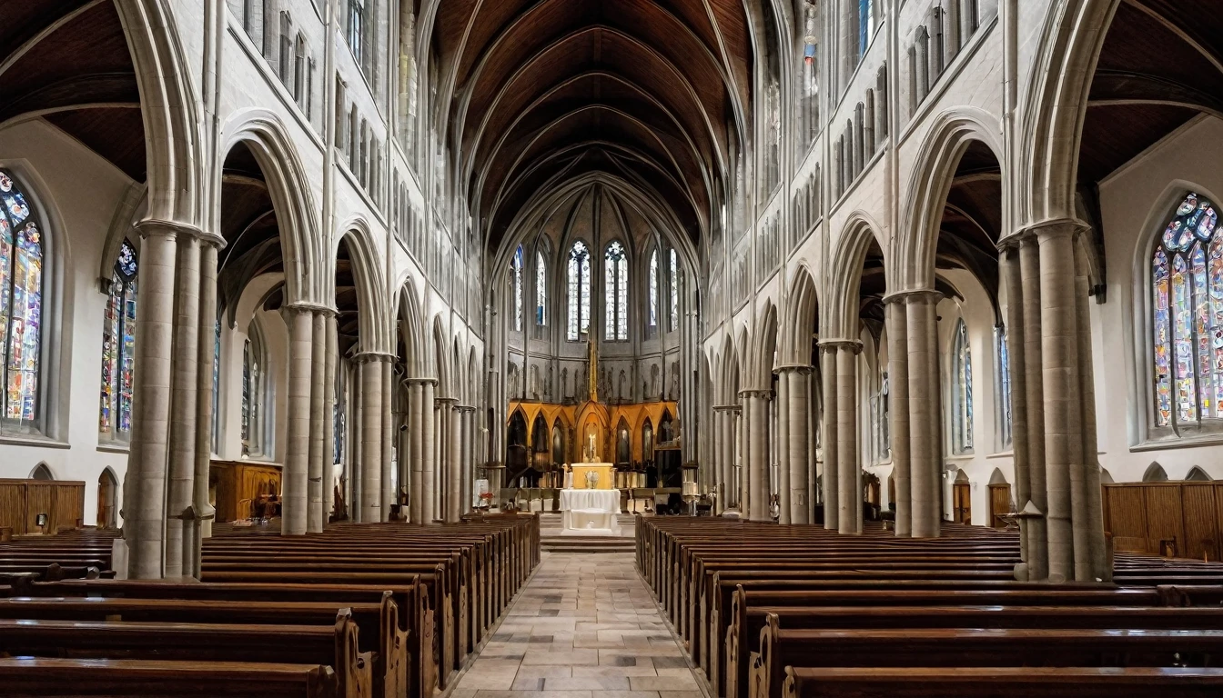 Kylesville Cathedral. Catholic cathedral built in 1357 in the Arctic in medieval Gothic style. Preserved Scottish stone architecture.