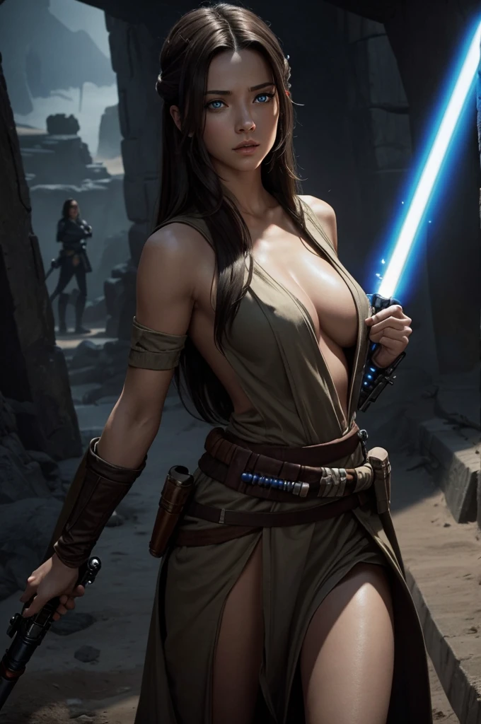 Beautiful Jedi. Eligent. Jedi bastila shan. Beautiful eyes and hair. Most beautiful Jedi ever. Big breast On battlefield with a single lightsaber ignited. She is naked on the battlefield
