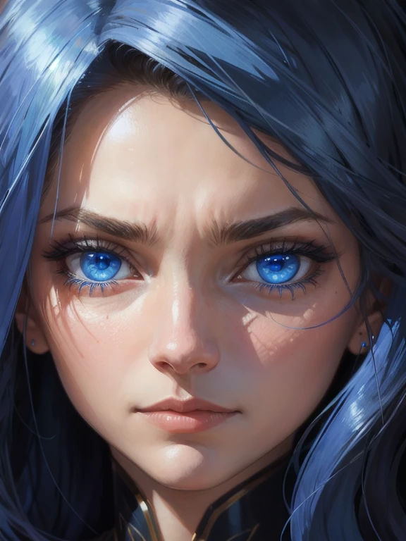 woman, face, portrait, close up, intense blue eyes, retina, detailed iris