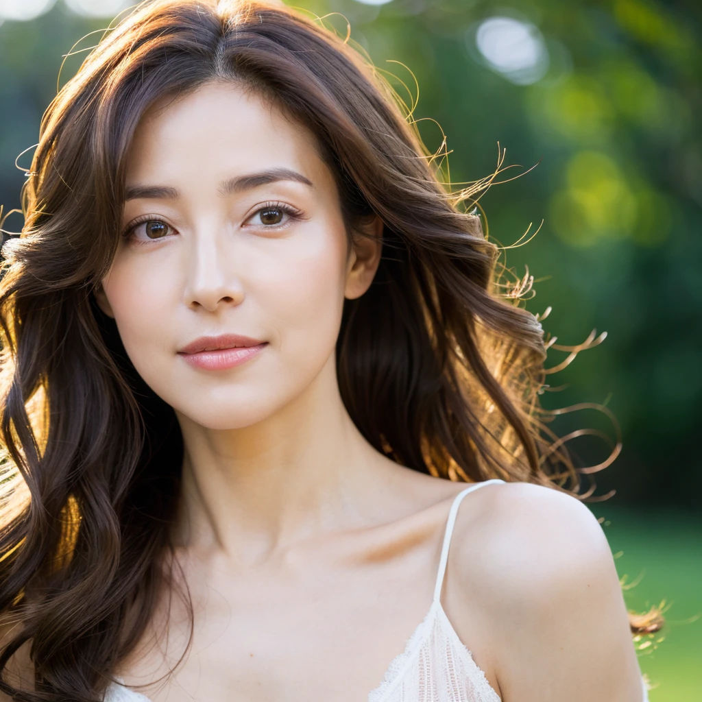 Beautiful mature woman with beautiful wavy long hair, Sexy Mature, naked, Ultra-high resolution,(Realistic:1.4), ((Highest quality)), ((masterpiece)), (be familiar with),