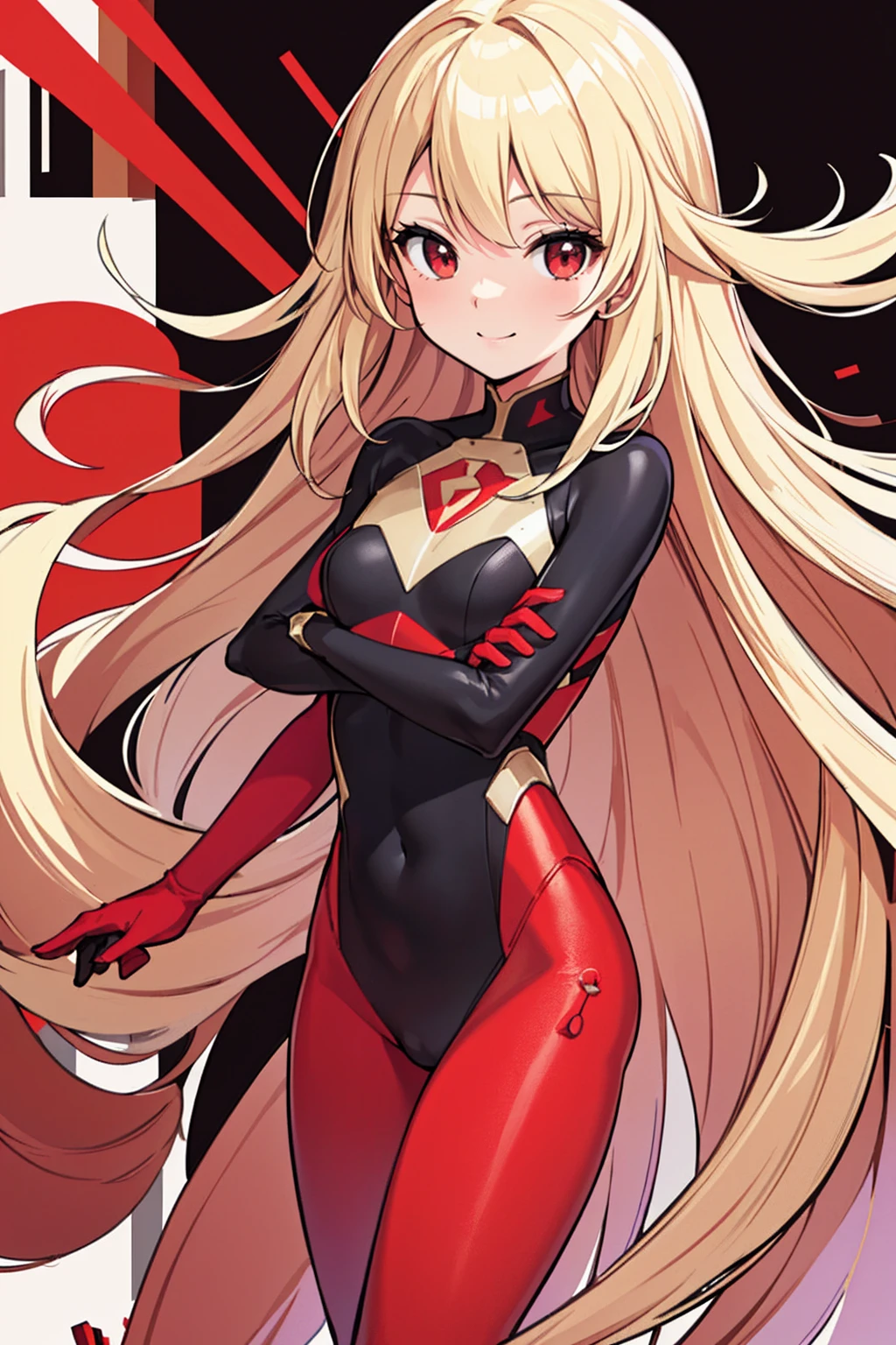 whole body,Standing posture, (alone,Beautifully arranged hair,,Blonde,Tri-tail,) (Small breasts,Girl), (beautifully drawn face:1.2) (Plug Suit:1.3,Red clothes) smile,Cool pose,(White background) 