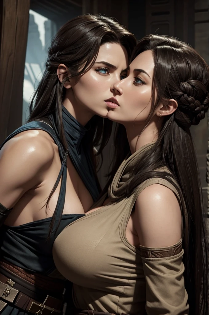 (2girls), deep hug, brest press, tit to tit, most beautiful, bathing in oil, (Photorealistic:1.3), (Raw photo, 8k, best quality, masterpiece, high resolution), high detailed faces, high detailed skin, dramatic lighting, highly detailed face, complicated skin details, beautiful face, fascinating eyes, scharp details, hyperrealistic, sharp focus, greenery surrounds lesbian lovers as they hug each other in a postapocalyptic desert, tomb raider, (freckles:1.2), perfectly detailed anatomy, perfectly detailed face, perfectly detailed eyes, mystical lighting, enchanted atmosphere, ancient ruins, maximum quality, (cute, pretty, perfect female figure), (small breast:1.3), (stiff nipples:1.2), (beautiful, attractive, naked, wet, aroused), soft sensual lighting, hyperrealism, rubbing against each other, (flat chest:1.3), (full body shot:1.1), full lips, beautiful eyes