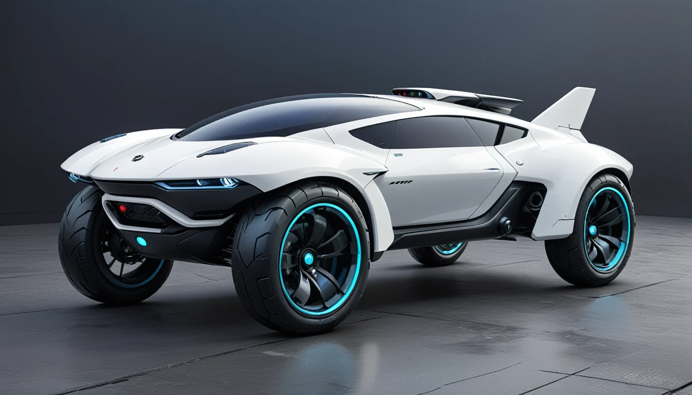 a futuristic concept art of a drone car 