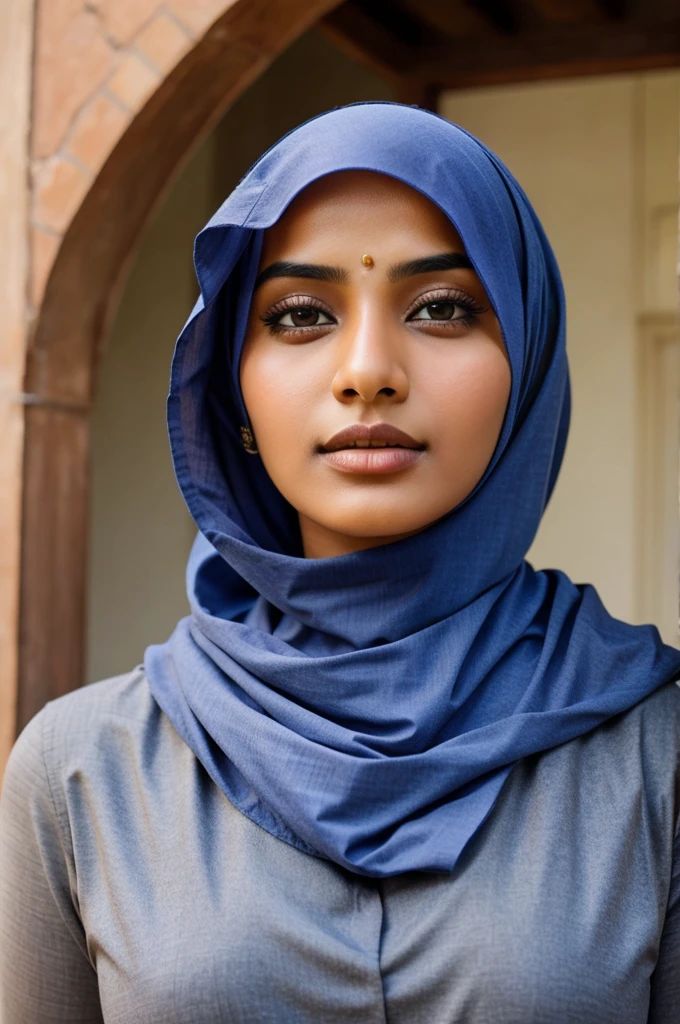 16 years old Indian girl, attractive, full body cute young lady, wearing hijab, full sleeve outfit, intricate details, highly detailed, sharp focus, detailed skin, realistic skin texture, texture, detailed eyes, high resolution, masterpiece, best quality, professional, 4k, shot on Canon, 85mm, shallow depth of field, kodak vision color, extremely detailed, foto_\(ultra\), photorealistic, realistic, post-processing, maximum detail, roughness, real life, ultra realistic, photorealism, photography, 8k uhd, photography.