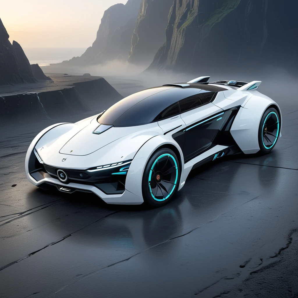 a futuristic concept art of a drone car 