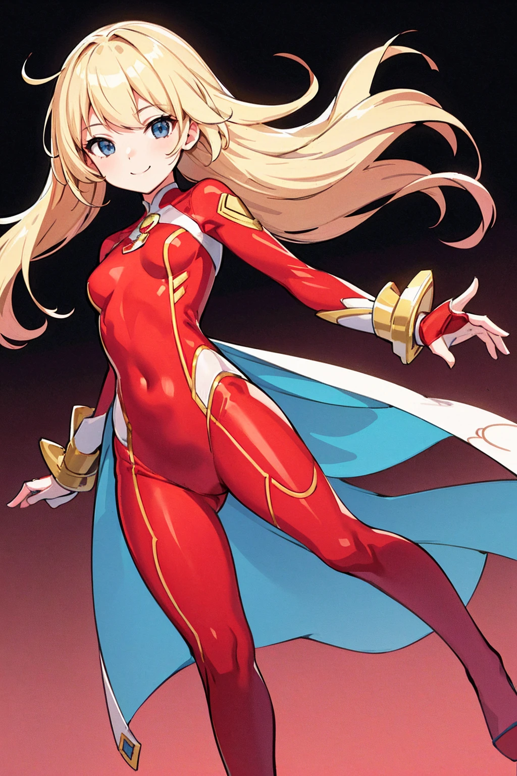whole body,Standing posture, (alone,Beautifully arranged hair,,Blonde,Tri-tail,) (Small breasts,Girl), (beautifully drawn face:1.2) (Plug Suit:1.3,Red clothes) smile,Cool pose,(White background) 