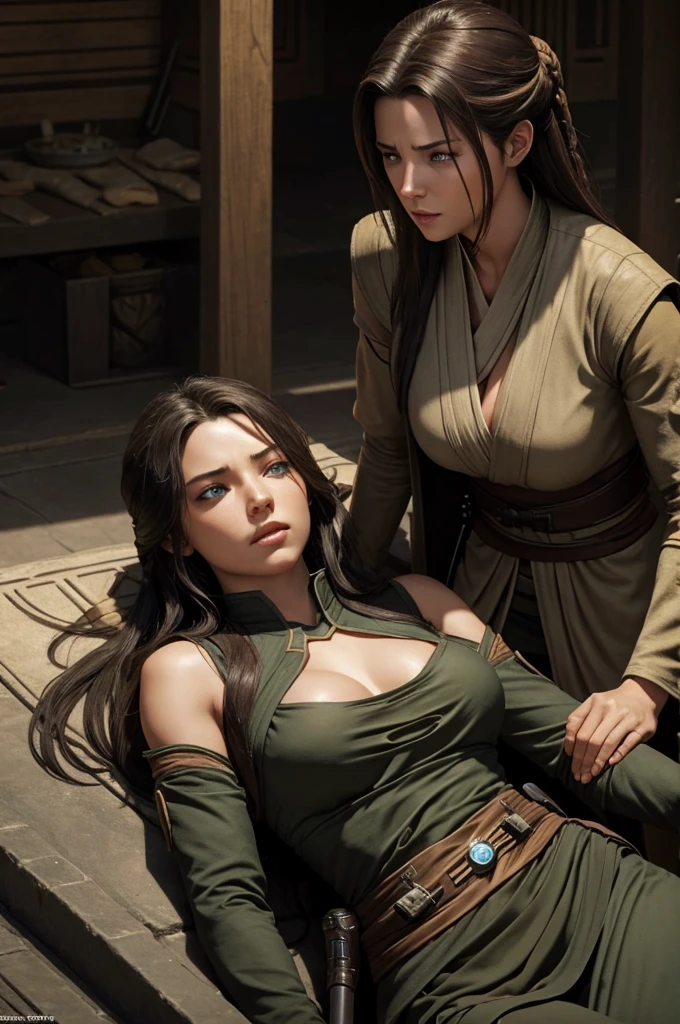 Beautiful Jedi. Eligent. Jedi bastila shan. Beautiful eyes and hair. Most beautiful Jedi ever. Big breast. She is being held captive. Gag on mouth. Hands tied behind back.