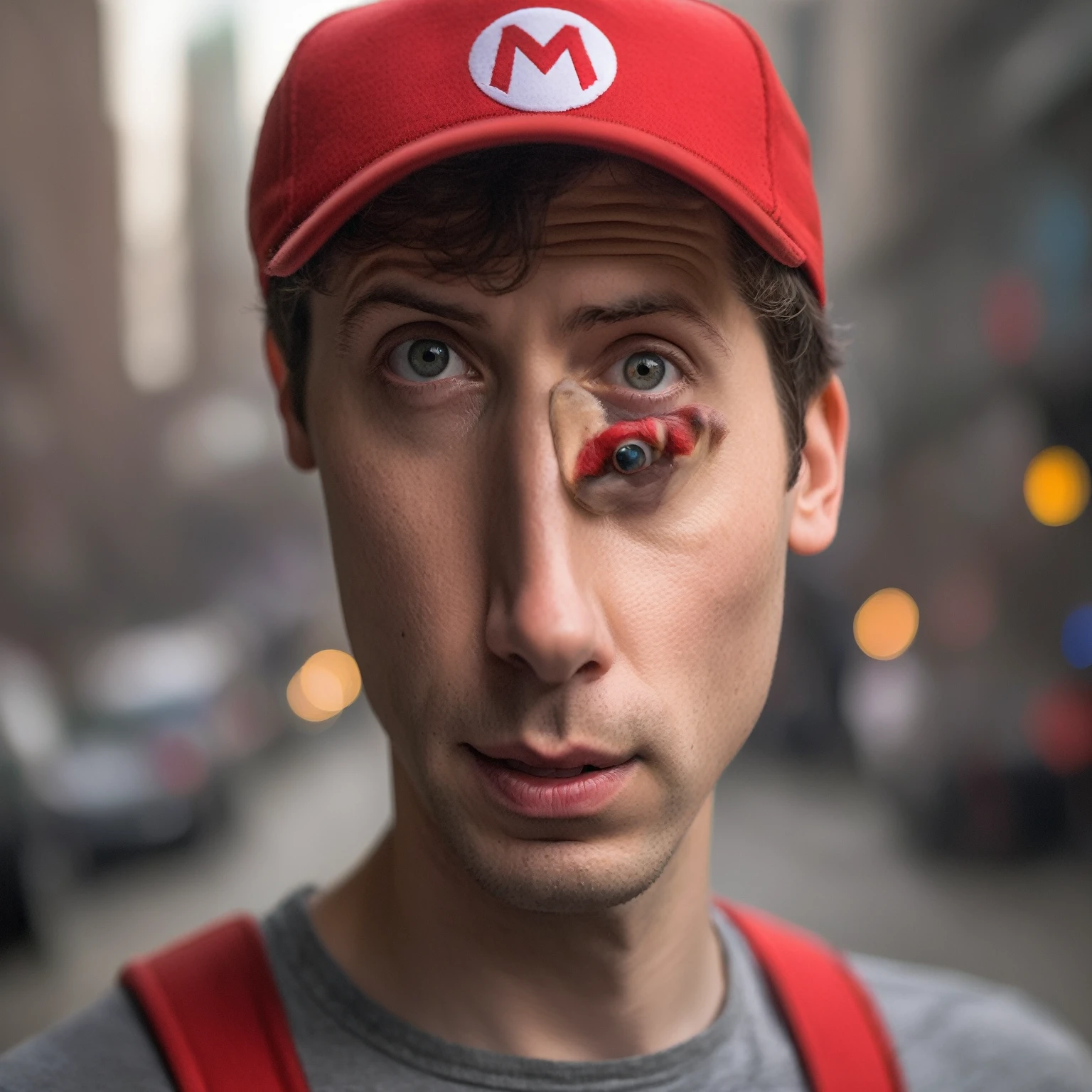 cinematic photo Portrait of ((ohwx man)) as super Mario, red hat, fantasy, highly detailed, digital painting, artstation, concept art, sharp focus, illustration, art by Tony Sart and artgerm and randy vargas . 35mm photograph, film, bokeh, professional, 4k, highly detailed