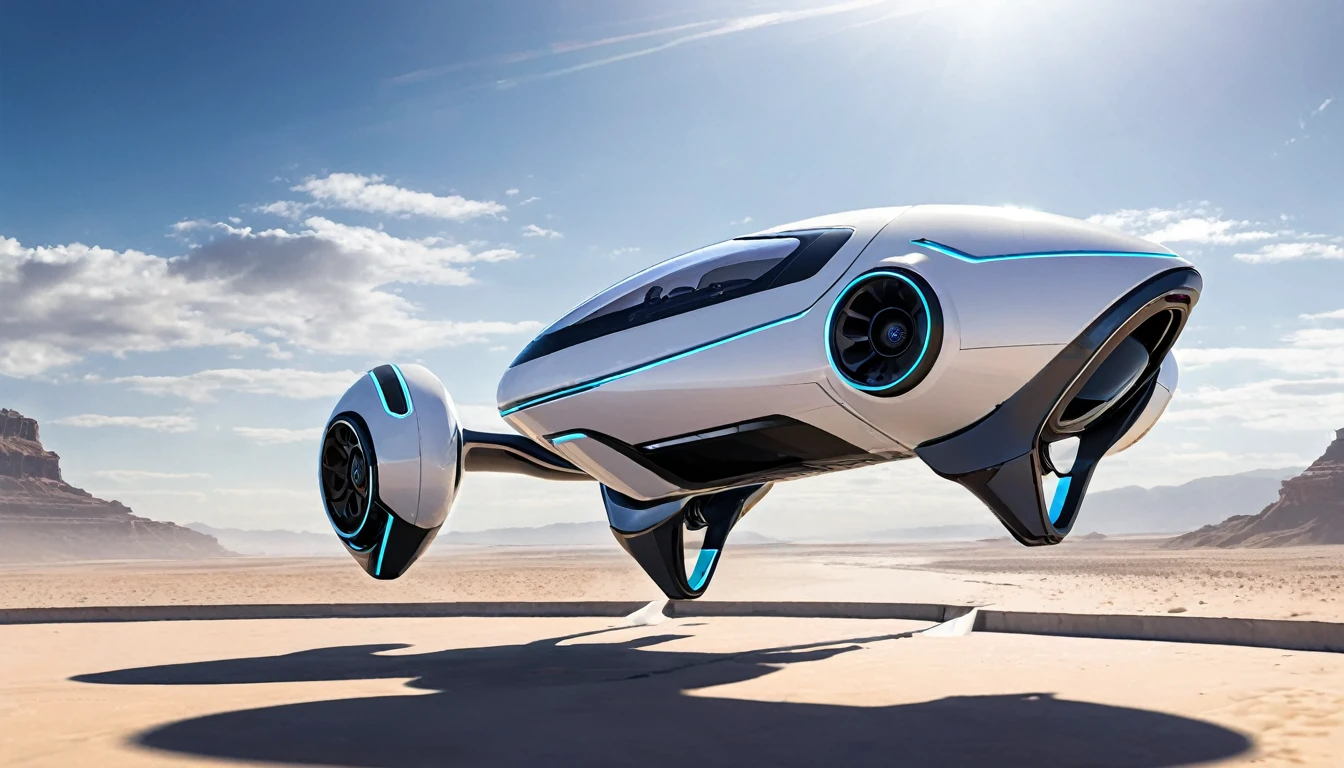 a futuristic concept art of a drone car 