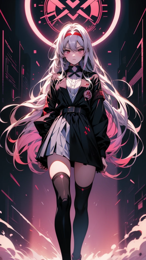 Anime girl with long hair, white shirt and black jacket, Anime Wallpaper, ((zerator)), 2D Anime Style, gapmoe yandere, yandere intricate, Nightcore, hd Anime Wallpaper, yandere. expensive, Created by Anime Painter Studio, by Kanbun Master, Inspired by Hiro Yamagata, by EiQ, yanderewalking