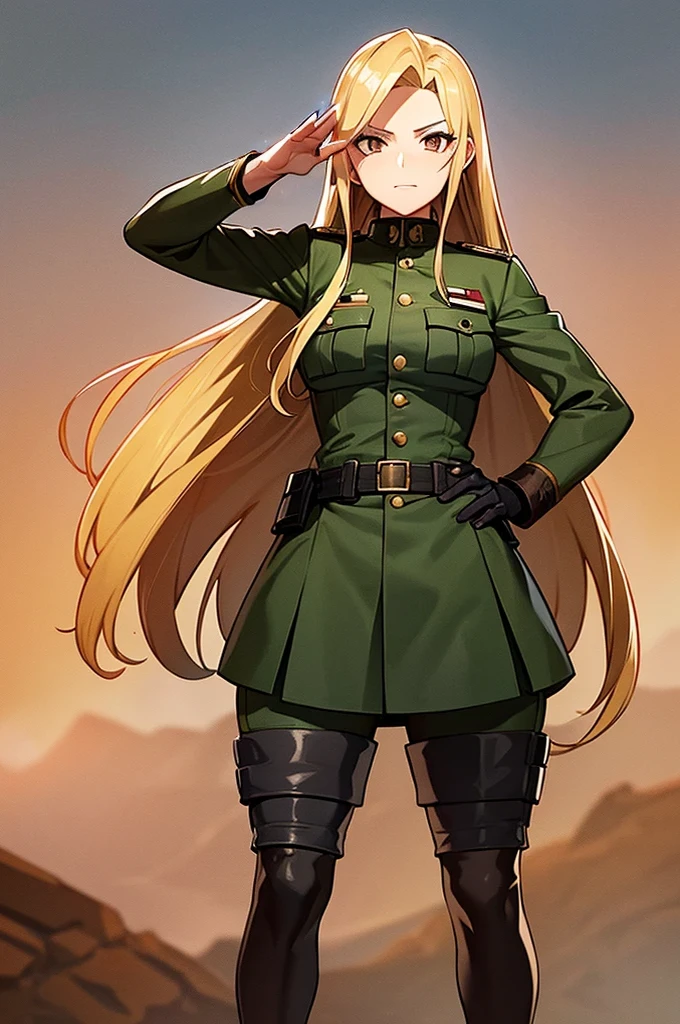 hand saluting