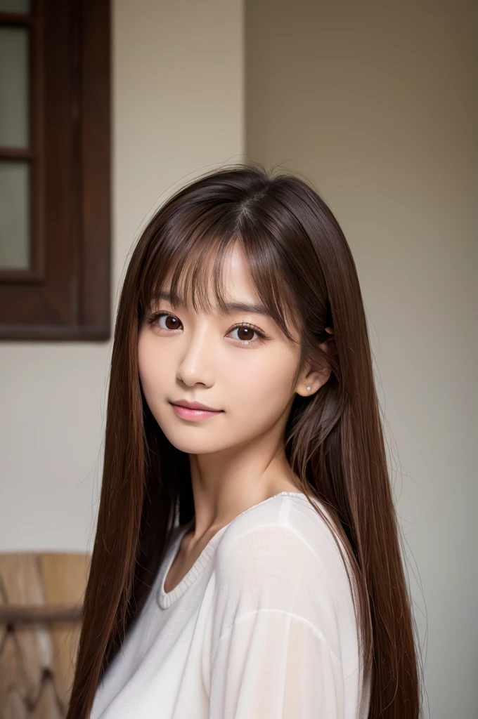 Mother、20th Generation、Long Hair、Straight nose、Beauty、Skinny、Brown Hair