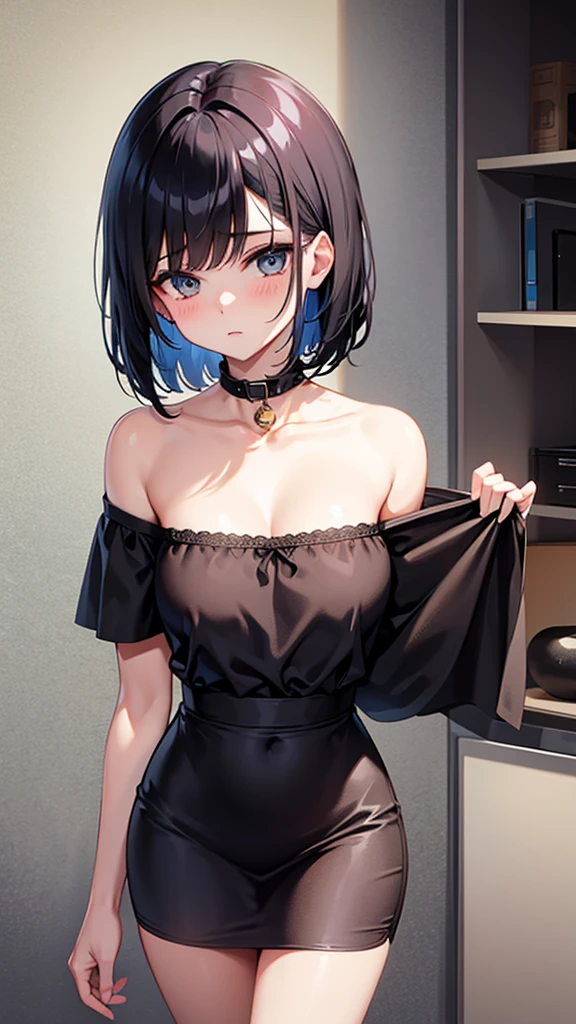 Short shoulder length hair girl, beautiful