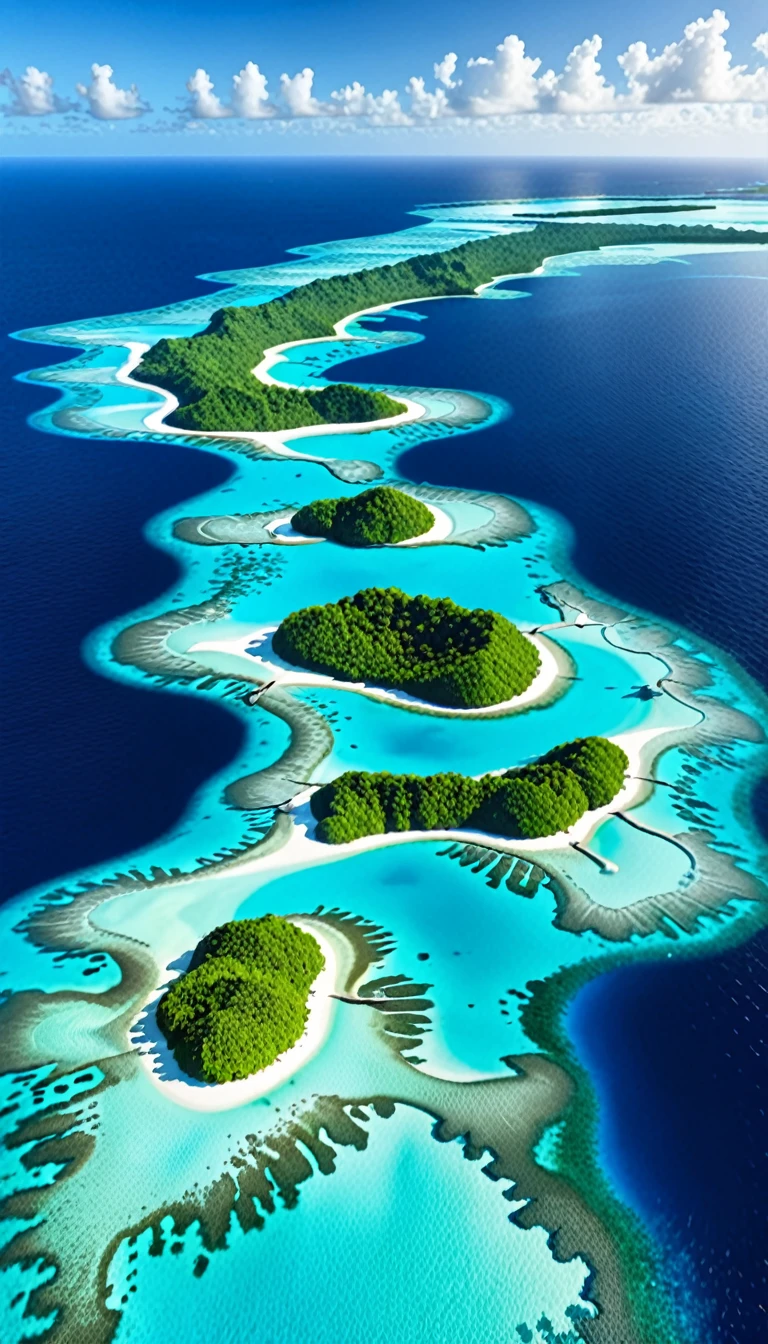 tropical island with glowing lagoons, (wide angle view:1.2), beautiful composition, super sharp, crisp, clear, true to life, raw, real, realistic, extremely high-resolution details, realism pushed to extreme, fine texture, incredibly life like, hyperrealistic detailed image, infinite focus, clear and detailed throughout