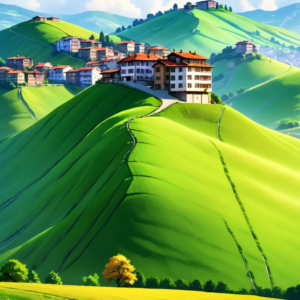 Buildings that stand on the hills, HD, 4K photo, realistic, very good photo
