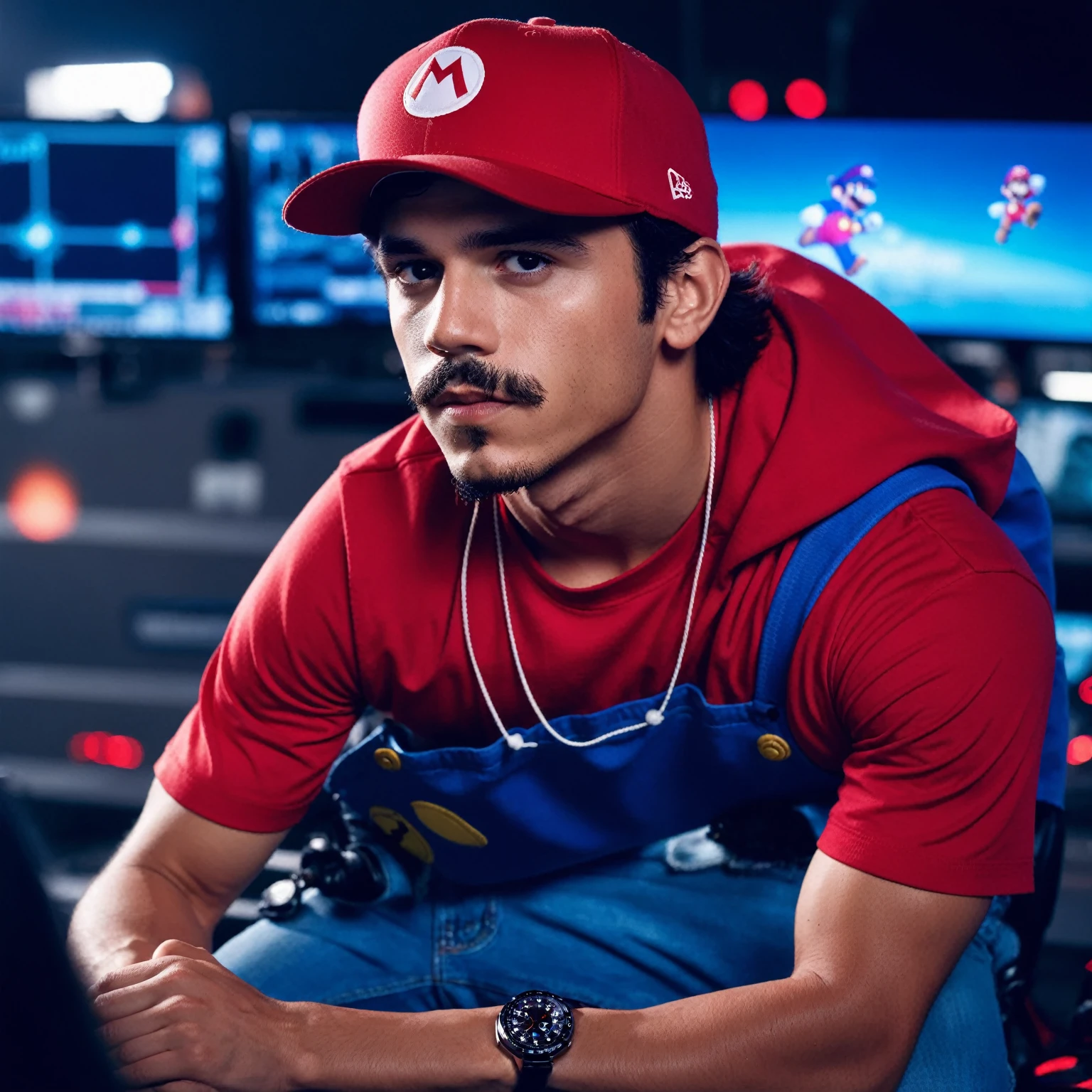 cinematic photo Portrait of ((ohwx man)) as super Mario, red hat, fantasy, highly detailed, digital painting, artstation, concept art, sharp focus, illustration, art by Tony Sart and artgerm and randy vargas . 35mm photograph, film, bokeh, professional, 4k, highly detailed