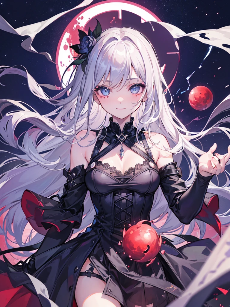 a girl, ((detailed eyes, detailed face, detailed body)), lightning eyes, (embarrassed:1, smile,1), full body, Gothic dress,
midnight, lost technology, ancient scape, blood moon, Moonglow, electric guitar, mist, smoke, glowed orb, bloodstream,