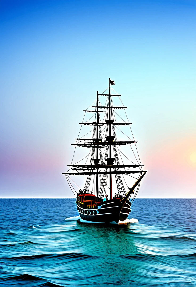 pirate　Boat　On the Sea