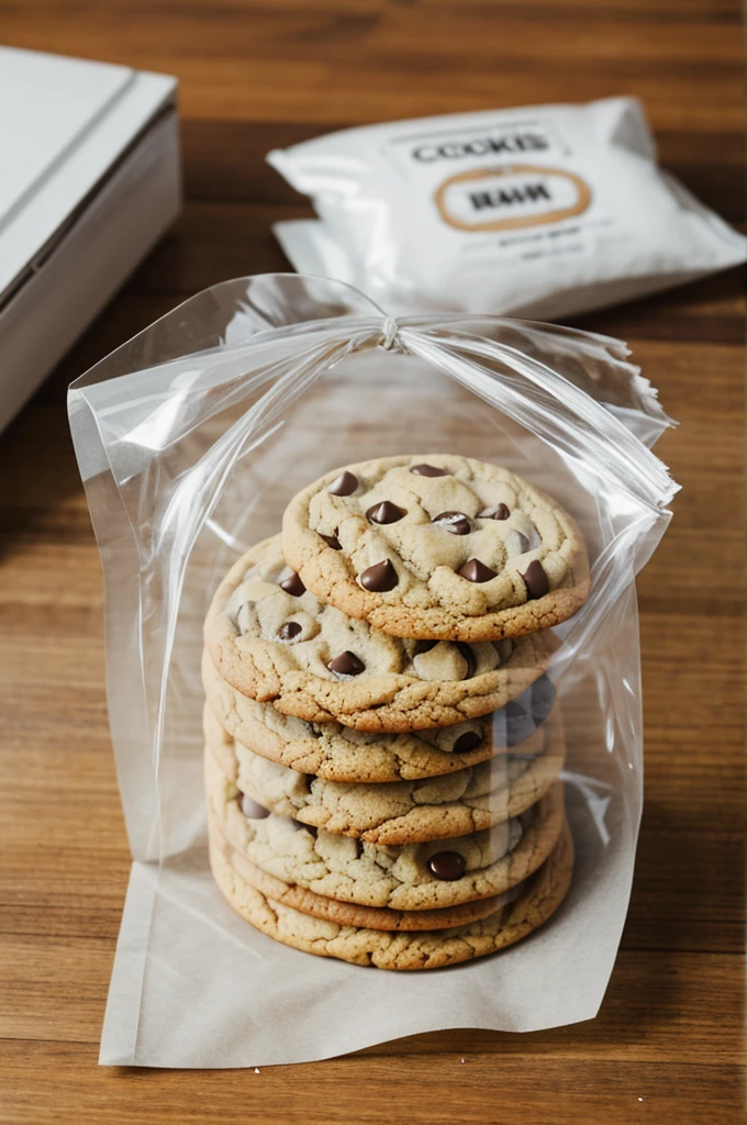 The cookies are in a clear bag.