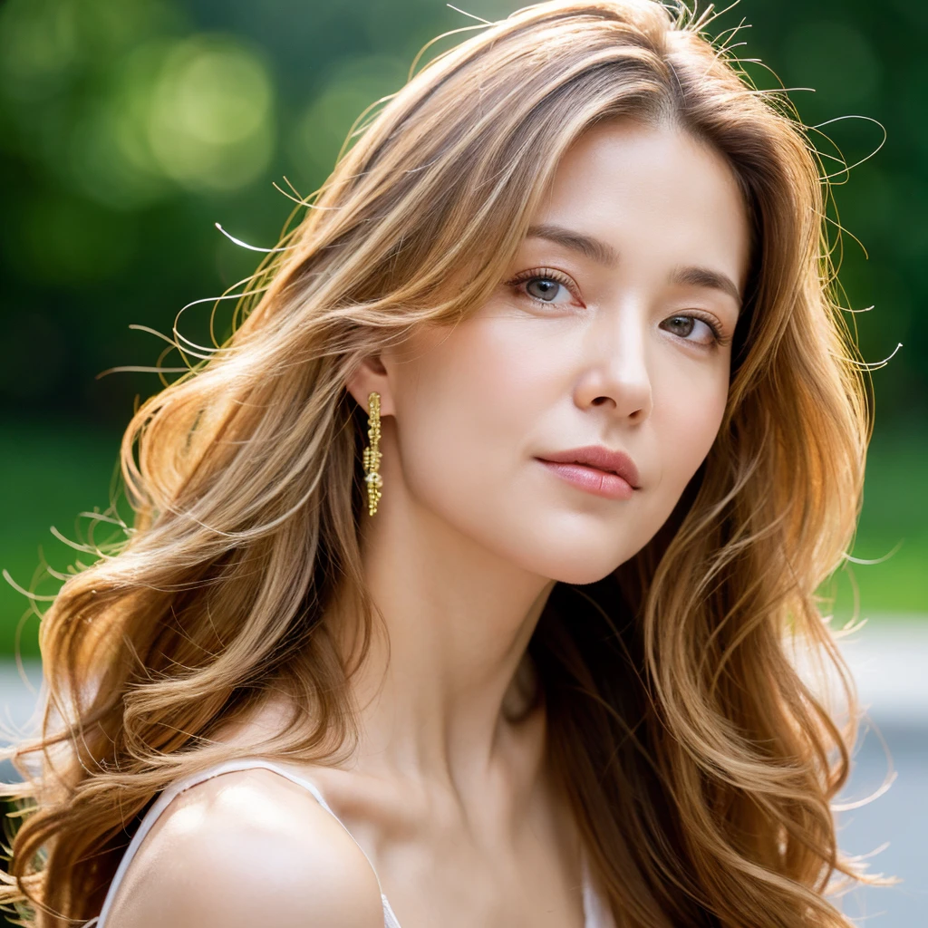 Beautiful mature woman with wavy long blond hair, Sexy beauty, Ultra-high resolution,(Realistic:1.4), ((Highest quality)), ((masterpiece)), (be familiar with),