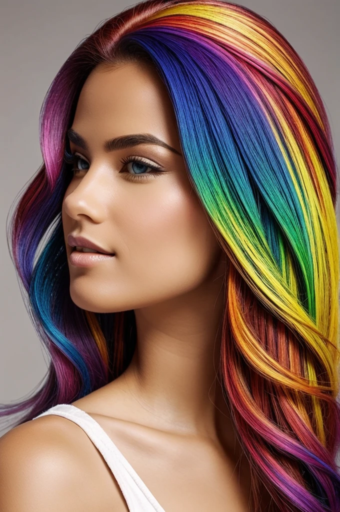 Rainbow colored comb, comb and instantly beautiful hair.