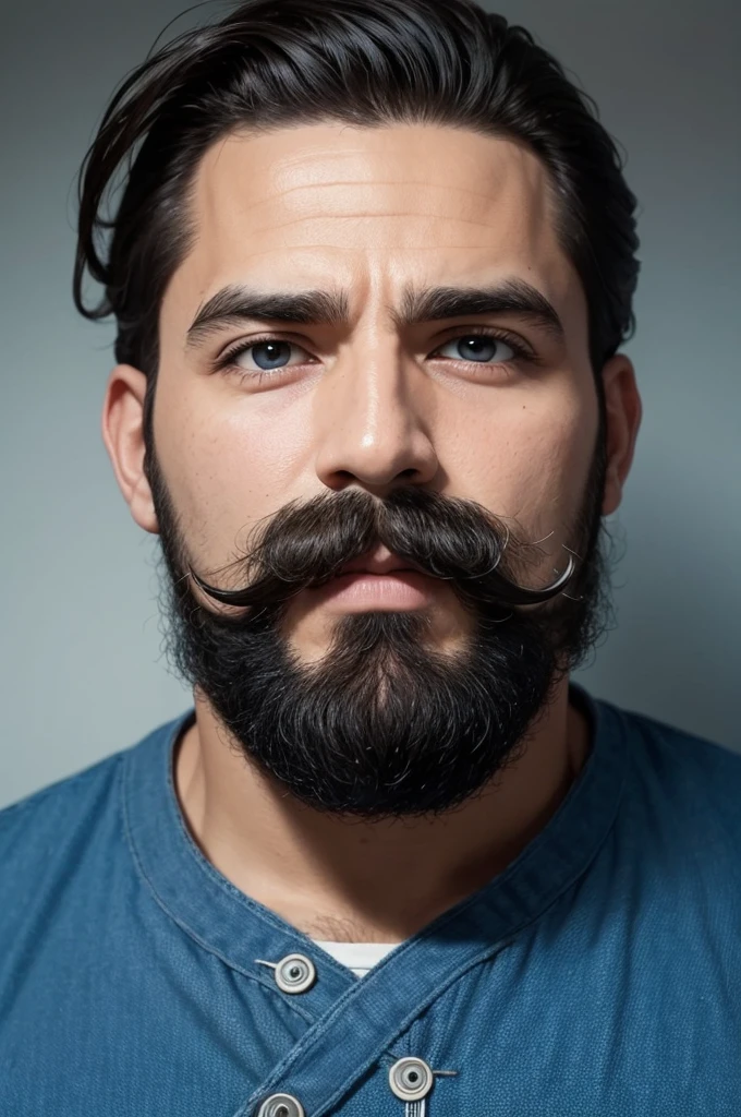 Criar imagem de homem com bigode azul