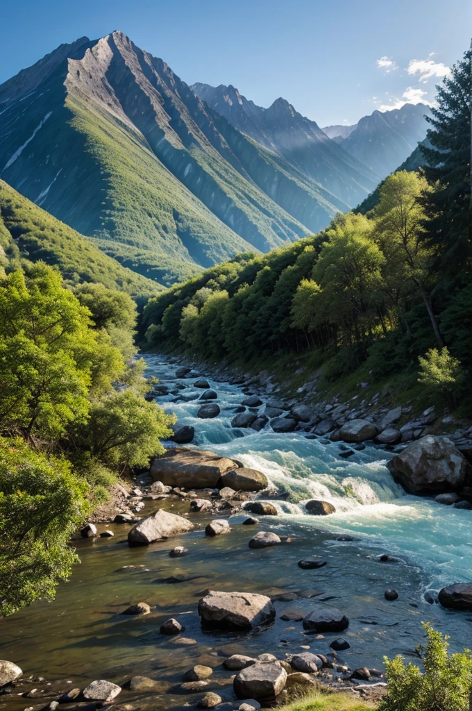 Create a landscape
In the basis of mountain sorounded by the river 