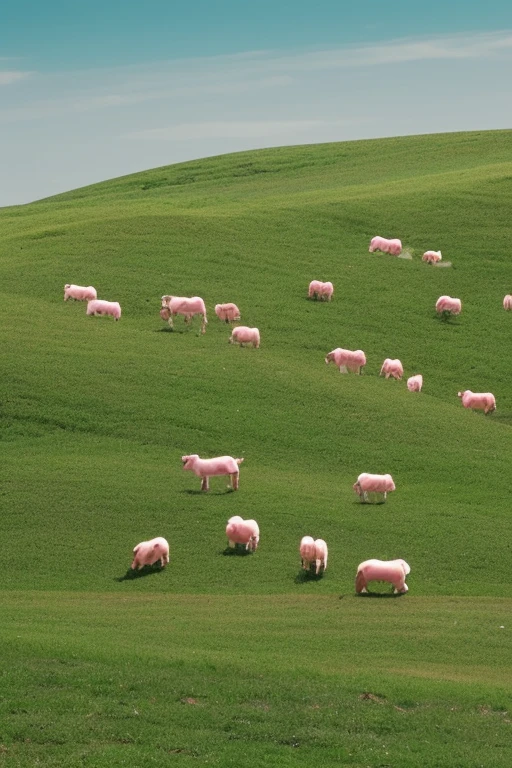 Green diamonds with strawberries and pink sheep