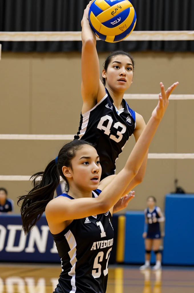 A photo of playing volleyball