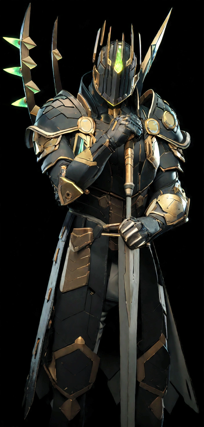1 male warrior in futuristic guardian armor, intricate detailed cyberpunk armor, highly detailed face and eyes, muscular male figure, dynamic action pose, glowing energy effects, neon city background, cinematic lighting, vibrant colors, 8k, high resolution, hyper detailed, photorealistic