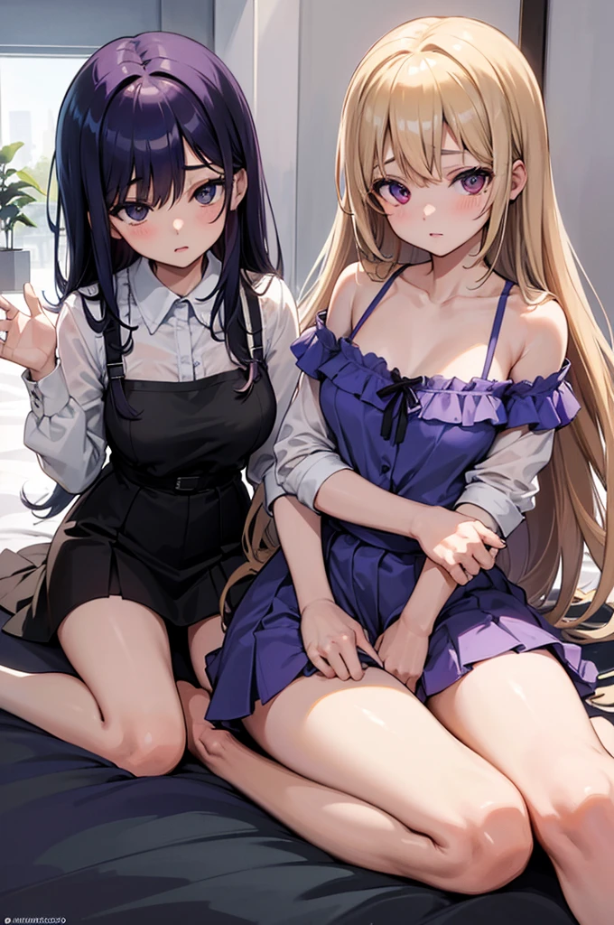 2 chicas,;t;,((all the clothing used is sensual naughty style)),asakura_toru,piernas_descalzas,descalzo,sheet,rubor,camisa_brown very thin and transparent like air ,nails,fukumaru_koito,camisa_verde muy delgada transparente como el aire,camisa_gris muy delgada,rodillas_separadas_pies_separados,rodillas_arriba,piernas abiertas, mirando_al_visor,acostada,varias_Girls,esmalte_de_nails,en_espalda,baby dolls,(baby doll_morado muy delgada transparente como el aire),camisa,mirada_de_lado, las 2 chicas con un ojo cerrado y una expresion de placer felicidad y deseo sexual, (desnudas bajo la pijama, desnudas, desnudas bajo las camisas, sin ropa interior), esmalte_de_pies,nails de los pies,dedos de los pies, mejor calidad, obra maestra, 50% nude, vaginas.