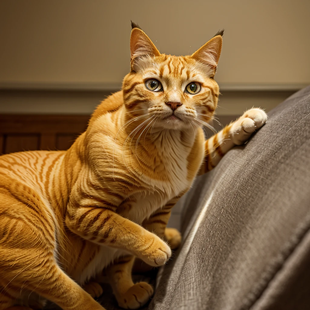 crying cat, yellow cat, cartoon
