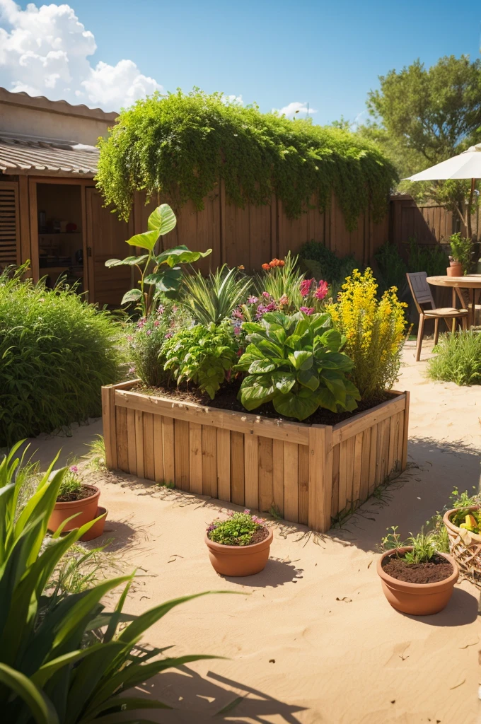 create a crop with living plants and the soil covered with straw pixar cartoon model